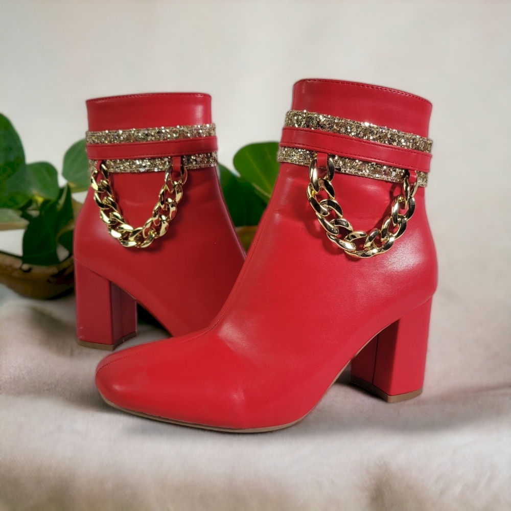 Red Luxury Chic Ankles Boots